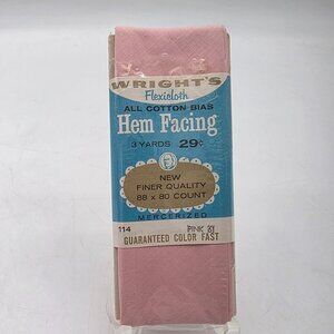 Wrights Flexicloth All Cotton Bias Hem Facing Pink 3 Yards